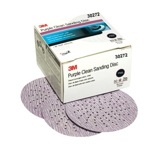 3M Purple Clean Sanding Discs, 500 grit, 30272 - 3 inch (box of 50)