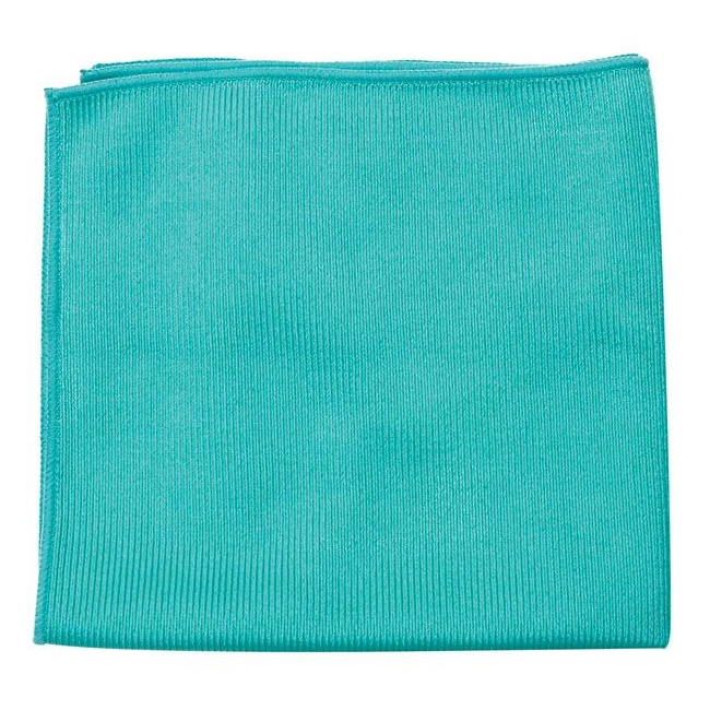 Buff and Shine Microfiber Glass Towel, Dark Green - 16" x 16"