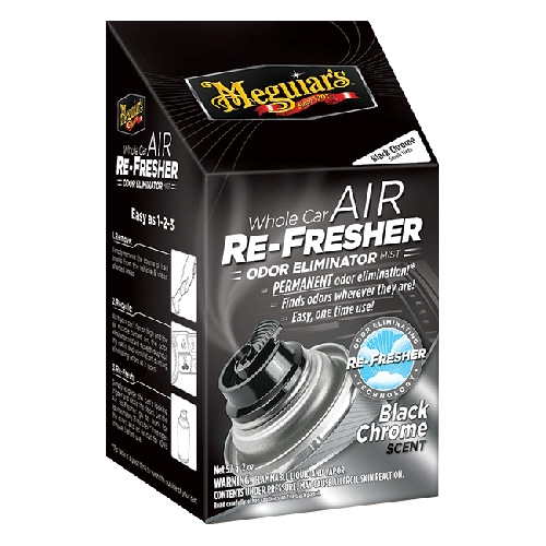 Meguiar's Whole Car Air Refresher Odor Eliminator, Black Chrome Scent - 2 oz. aerosol