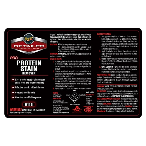 Meguiar's Pro Protein Stain Remover Secondary Label
