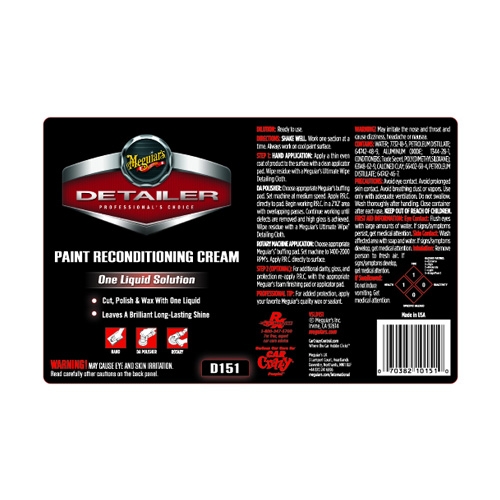 Meguiar's Secondary Label - Paint Reconditioning Cream