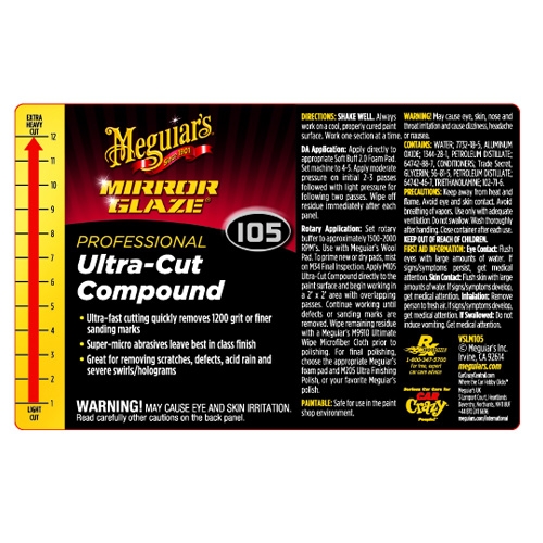 Meguiar's Secondary Label - Ultra-Cut Compound #105