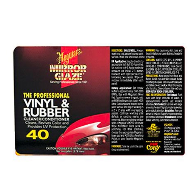 Meguiar's Secondary Label - Vinyl & Rubber Cleaner/Conditioner #40
