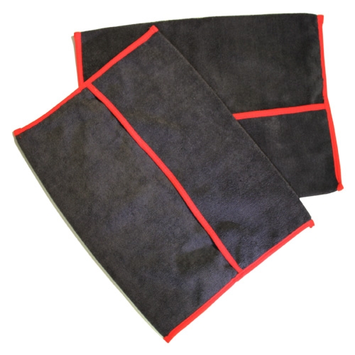 Microfiber Wheel Drying Towels - Black/Red (2 pack)