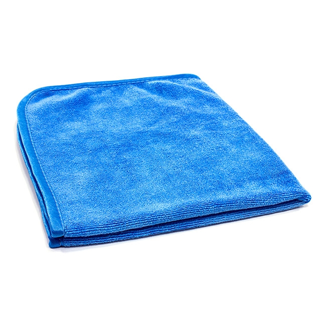 Ultra Velvet 400 Microfiber Towel - Blue w/ Blue Silk Edges - 16" x 16"