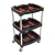 Luxor 3 Shelf Mechanics Cart - Black/Red